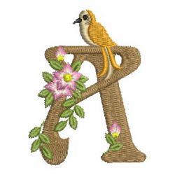 Bird Elegance Alphabet 01 machine embroidery designs