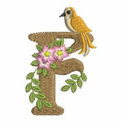 Bird Elegance Alphabet 06 machine embroidery designs