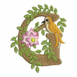 Bird Elegance Alphabet 07 machine embroidery designs