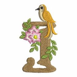Bird Elegance Alphabet 09 machine embroidery designs