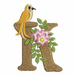 Bird Elegance Alphabet 11 machine embroidery designs