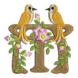 Bird Elegance Alphabet 13 machine embroidery designs