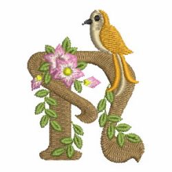 Bird Elegance Alphabet 14 machine embroidery designs