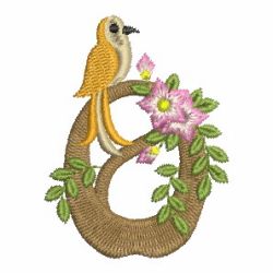 Bird Elegance Alphabet 15 machine embroidery designs
