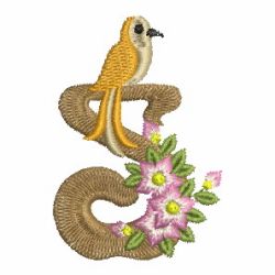 Bird Elegance Alphabet 19 machine embroidery designs