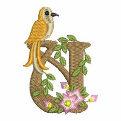 Bird Elegance Alphabet 21 machine embroidery designs