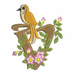 Bird Elegance Alphabet 22 machine embroidery designs