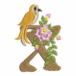 Bird Elegance Alphabet 24 machine embroidery designs