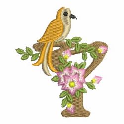Bird Elegance Alphabet 25 machine embroidery designs
