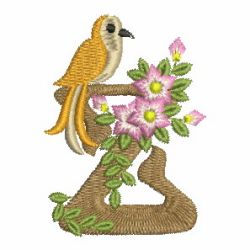 Bird Elegance Alphabet 26 machine embroidery designs