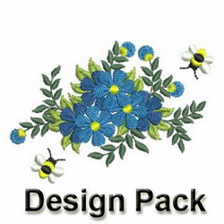 Heirloom Blue Flowers machine embroidery designs