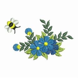 Heirloom Blue Flowers 02 machine embroidery designs