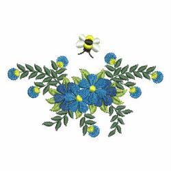 Heirloom Blue Flowers 03 machine embroidery designs