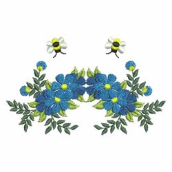 Heirloom Blue Flowers 04 machine embroidery designs