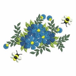 Heirloom Blue Flowers 05 machine embroidery designs