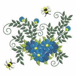 Heirloom Blue Flowers 06 machine embroidery designs