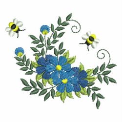 Heirloom Blue Flowers 08 machine embroidery designs