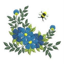 Heirloom Blue Flowers 09 machine embroidery designs