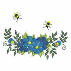 Heirloom Blue Flowers 10 machine embroidery designs