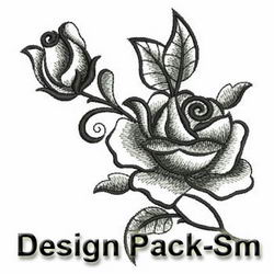 Elegant Black Rose(Sm) machine embroidery designs