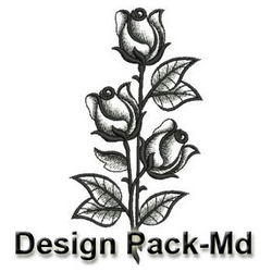 Elegant Black Rose(Md) machine embroidery designs