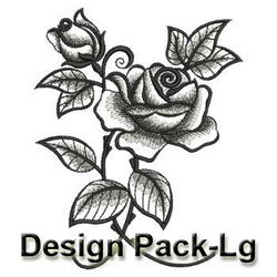 Elegant Black Rose(Lg) machine embroidery designs