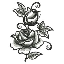 Elegant Black Rose 02(Md) machine embroidery designs