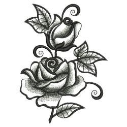 Elegant Black Rose 02(Sm) machine embroidery designs