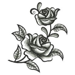 Elegant Black Rose 03(Lg) machine embroidery designs