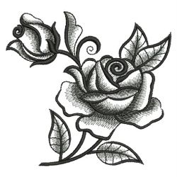 Elegant Black Rose 04(Md) machine embroidery designs