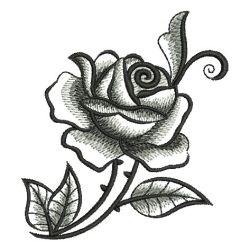 Elegant Black Rose 05(Sm) machine embroidery designs