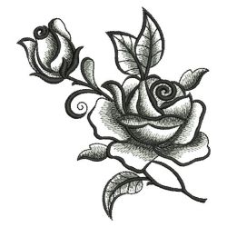 Elegant Black Rose 06(Sm) machine embroidery designs