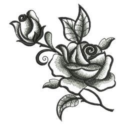 Elegant Black Rose 06(Lg) machine embroidery designs