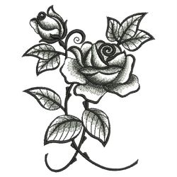 Elegant Black Rose 10(Lg) machine embroidery designs