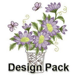 Elegant Purple Flowers machine embroidery designs