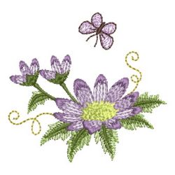 Elegant Purple Flowers 01 machine embroidery designs