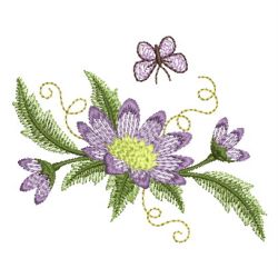 Elegant Purple Flowers 03 machine embroidery designs