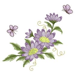 Elegant Purple Flowers 05 machine embroidery designs