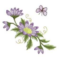 Elegant Purple Flowers 07 machine embroidery designs