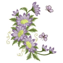 Elegant Purple Flowers 08 machine embroidery designs