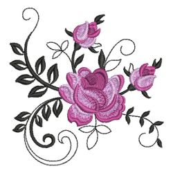 Elegant Red Roses 07 machine embroidery designs