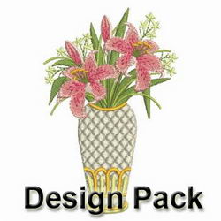 Elegant Pink Lily machine embroidery designs