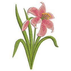 Elegant Pink Lily 01 machine embroidery designs