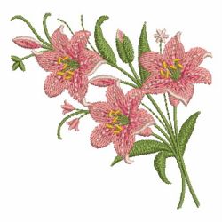 Elegant Pink Lily 07 machine embroidery designs