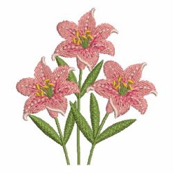 Elegant Pink Lily 08 machine embroidery designs