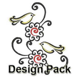 Ink Roses and Birds(Lg) machine embroidery designs