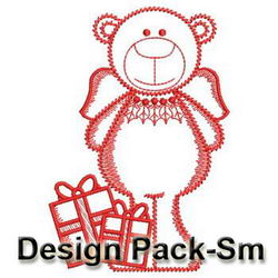 Redwork Christmas Angel Bears(Sm) machine embroidery designs