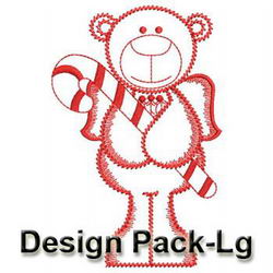 Redwork Christmas Angel Bears(Lg) machine embroidery designs