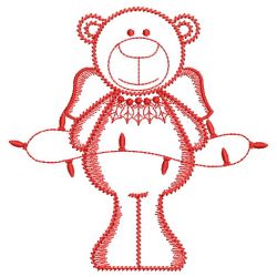 Redwork Christmas Angel Bears 01(Md) machine embroidery designs