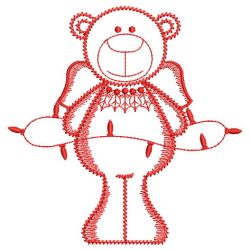 Redwork Christmas Angel Bears 01(Md)